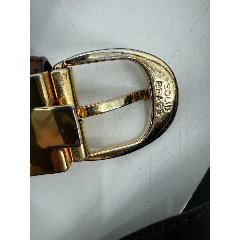 Vero Struzzo Carroll & Co Ostrich Leather‎ Belt Size 44 Cognac Made In Italy